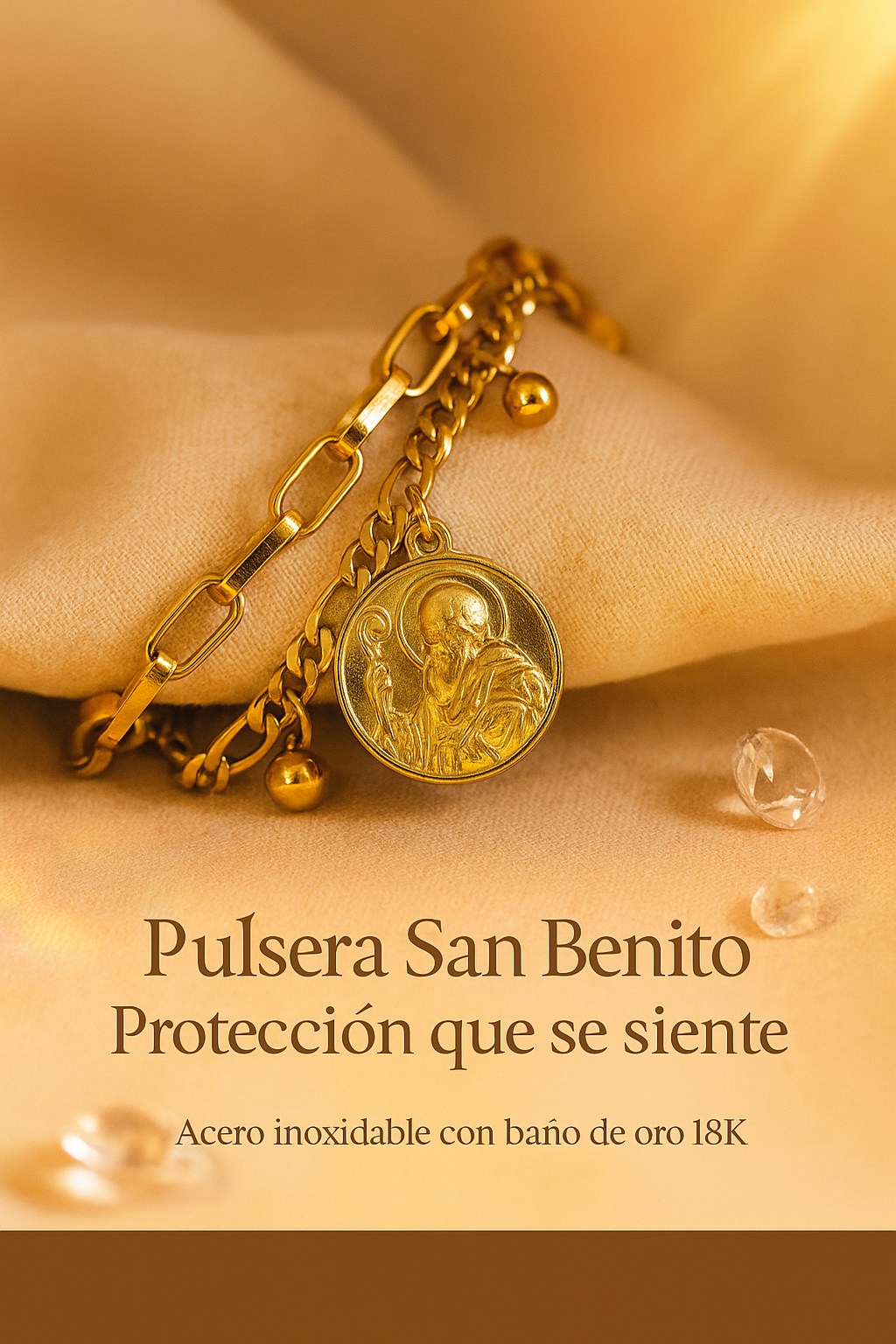 Brazalete San Benito: Lleva contigo la protección y bendición de San Benito todos los días.
